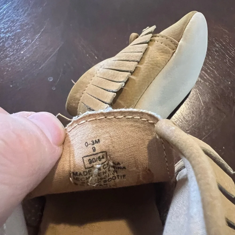 Old Navy Tan Moccasins with Fringe Detail